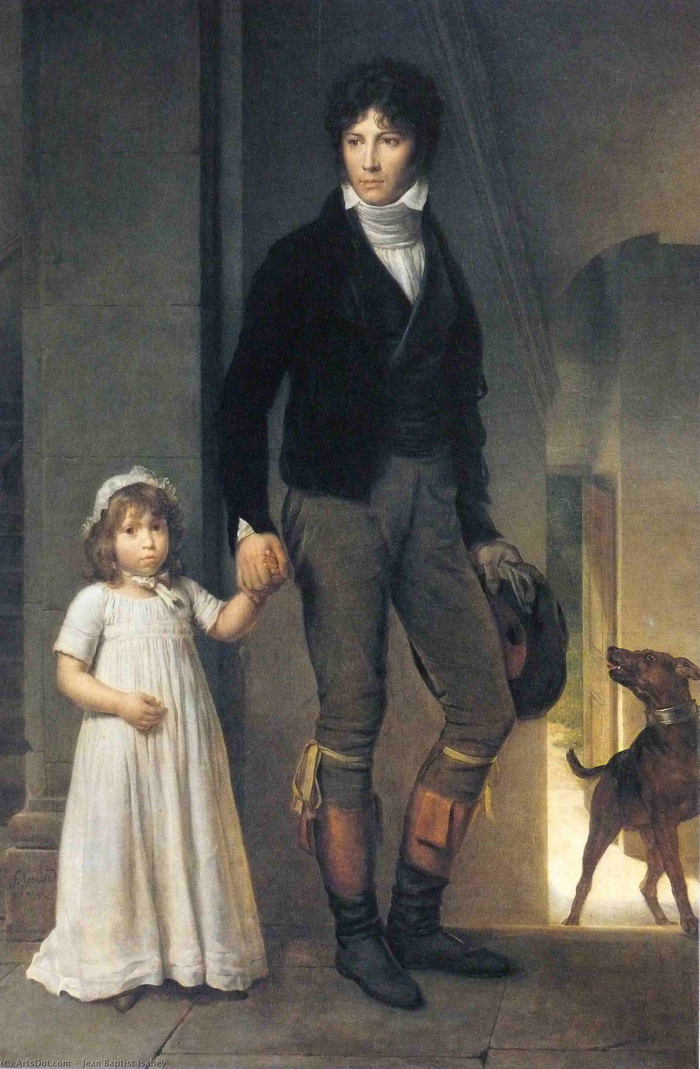 Miniaturist, With His Daughter — Jean-baptiste Isabey