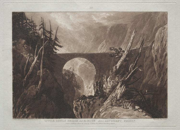 Little Devil's Bridge Over The Russ, Above Altdorft, Swiss — Joseph Mallord William Turner