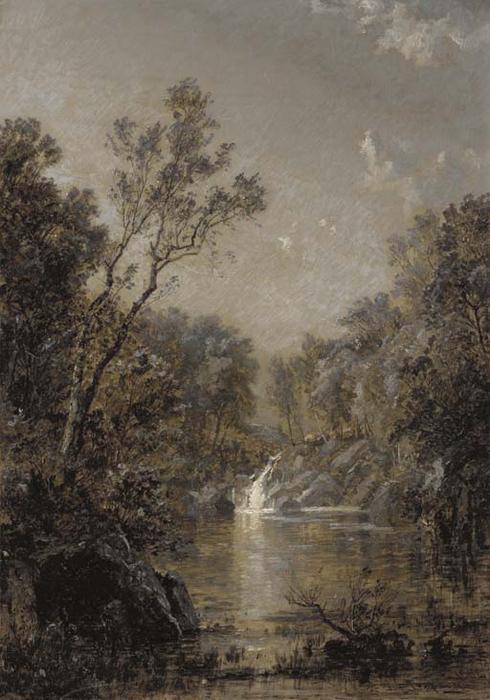 The Waterfall — Jasper Francis Cropsey