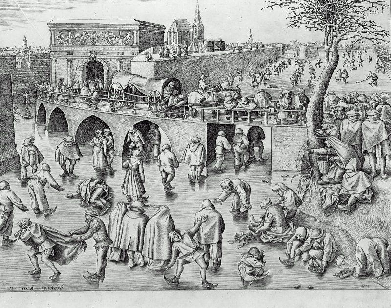 Eislaufen Vor Der Stadtbrücke St. Georg — Pieter Bruegel Der Ältere