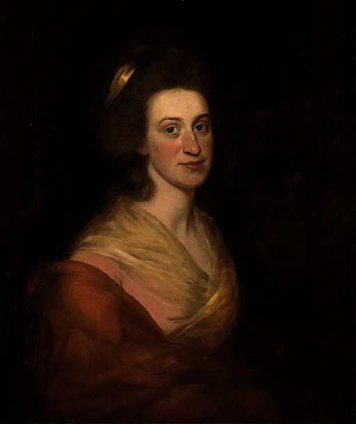 Portrait Of A Lady, Bust-length, In A Pink Dress And Red Wrap — George Romney