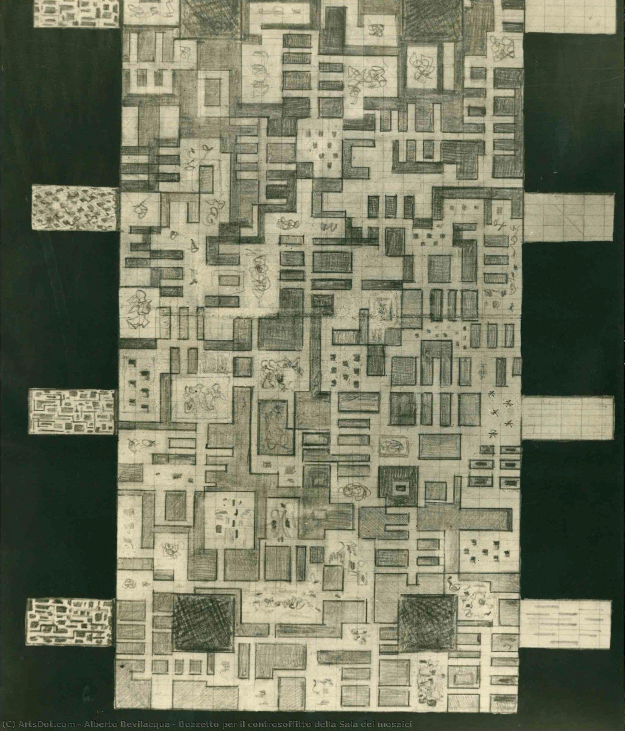 Bozzetto Per Il Controsoffitto Della Sala Dei Mosaici — Alberto Bevilacqua