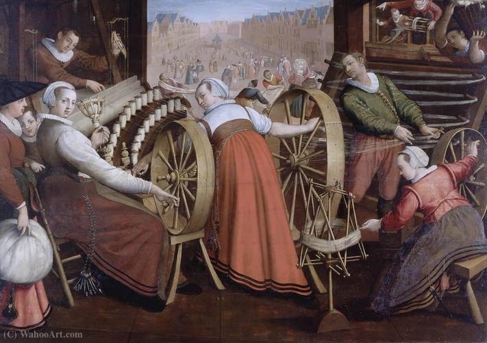 Spinning, Shaving The Chain And Weaving — Isaac Claesz Van Swanenburg (isaac Nicolai Van Swanenburg)