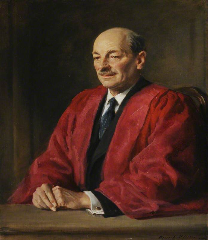 Clement Attlee (1883–1967), 1st Earl Attlee, Wearing Dcl Robes, Commoner, Prime Minister (1945–1951) — Sir Oswald Birley