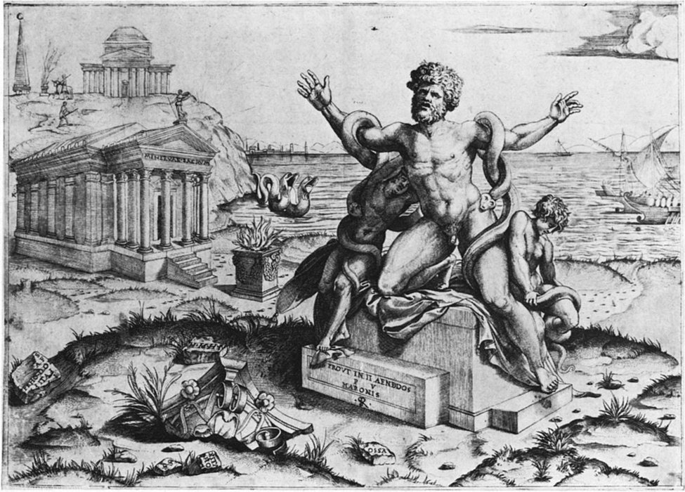 Death Of Laocoön, Copper Engraving. — Marco Dente Da Ravenna