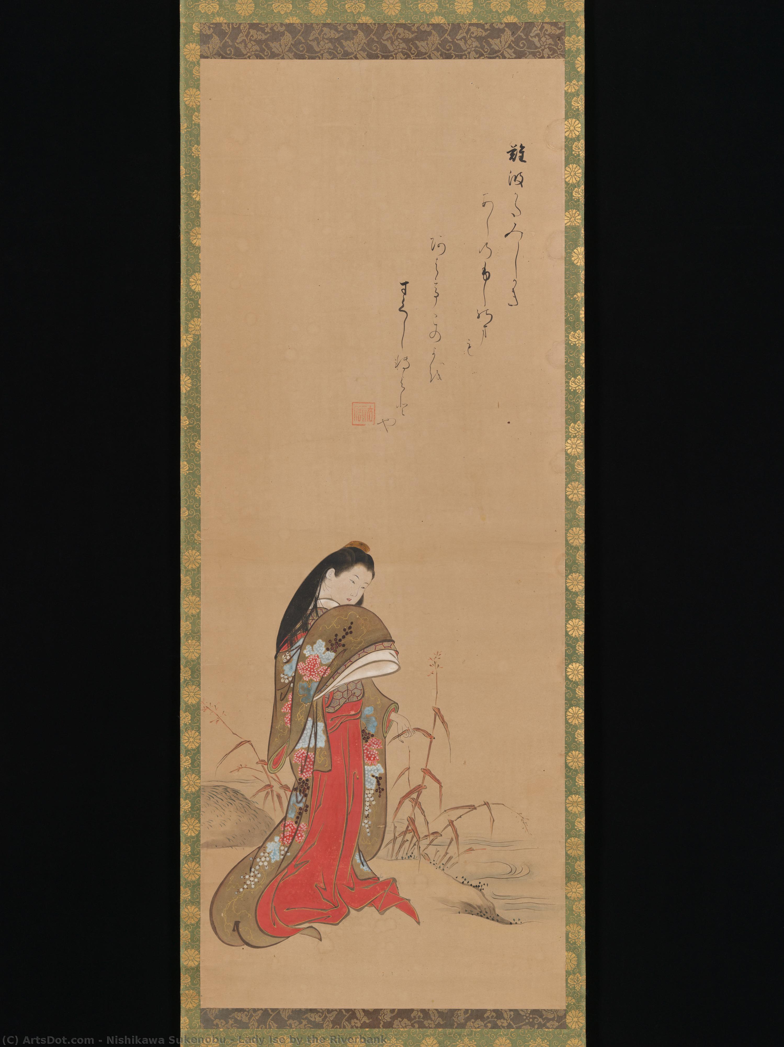 Lady Ise By The Riverbank — Nishikawa Sukenobu