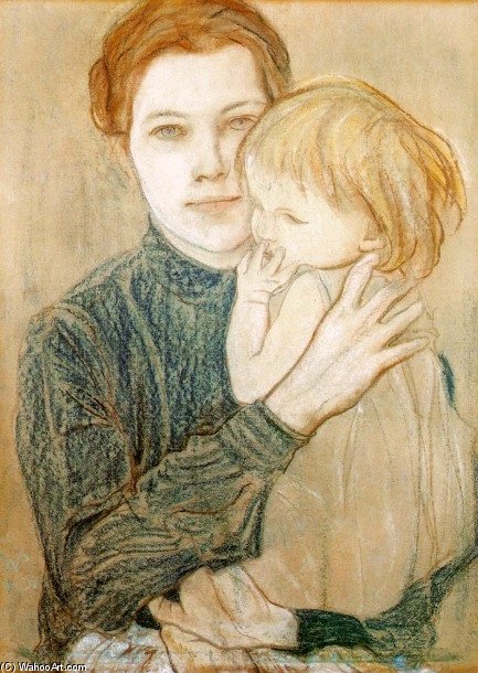 Portrait Of Salomea Hankiewiczowa And Her Daughter — Stanislaw Wyspianski