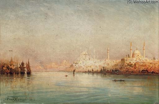On The Golden Horn Before The Sulemymaniye Mosque, Istanbul — Ernst Carl Eugen Koerner