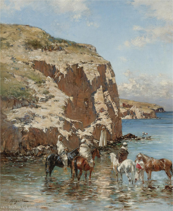Rest At The Water's Edge — Victor Pierre Huguet