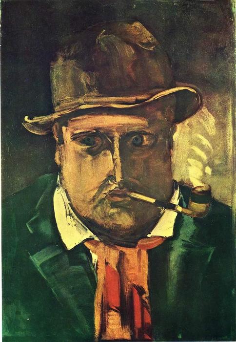 Self Portrait With Pipe — Maurice De Vlaminck