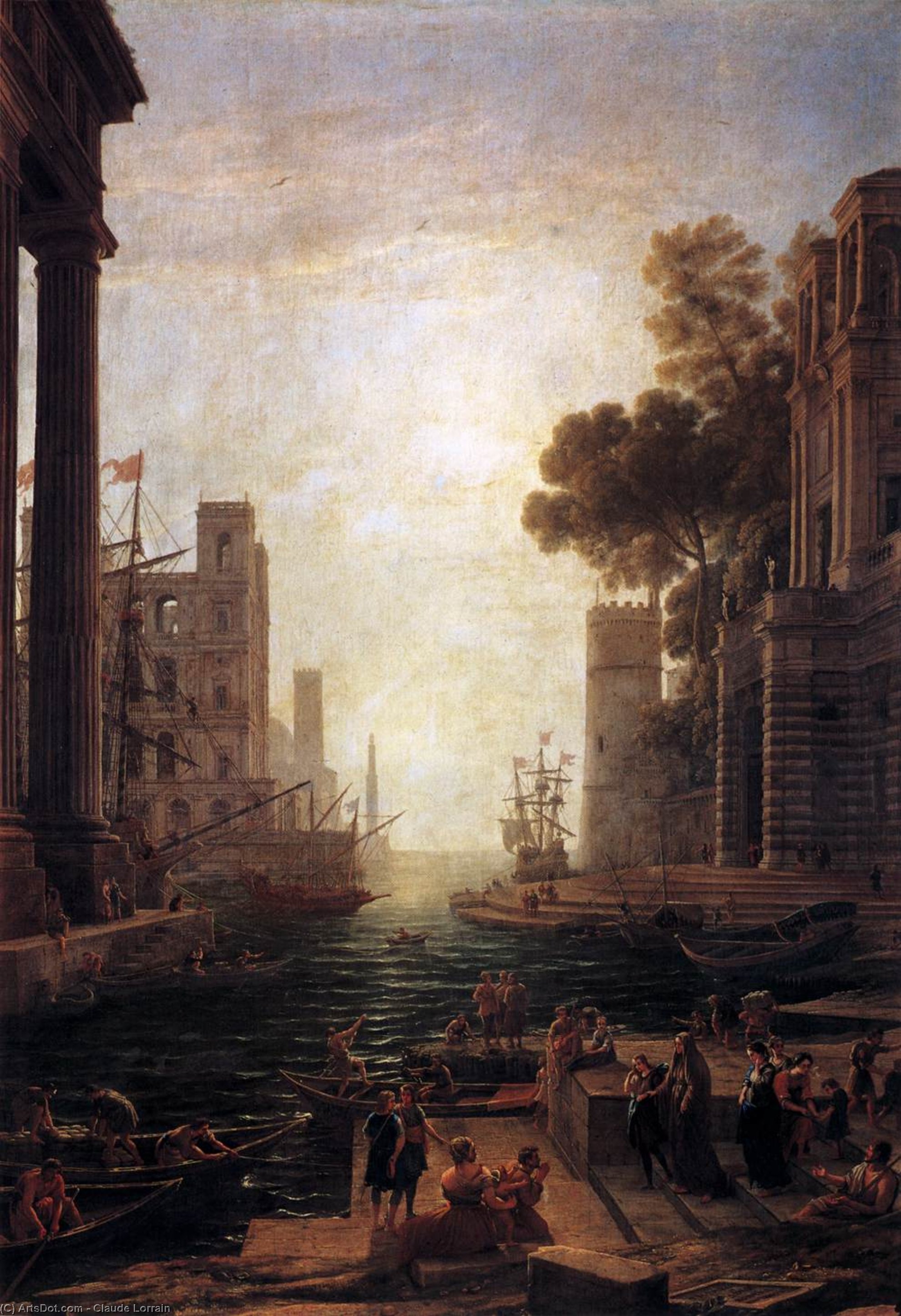 Embarkation Of St Paula Romana At Ostia — Claude Lorrain (claude Gellée)