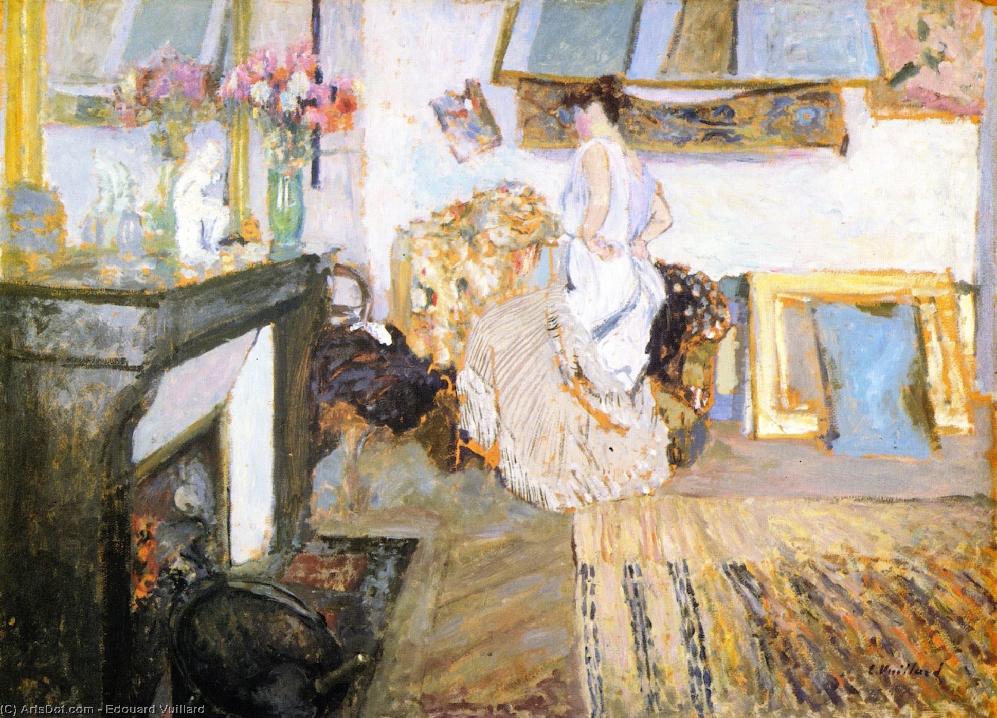 Model Undressing In The Studio, Rue Truffaut — Jean-édouard Vuillard