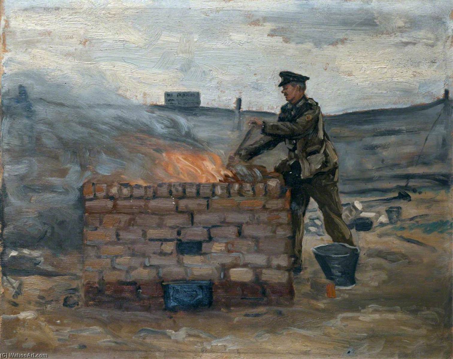 The Royal Army Medical Corps In Training, Blackpool The Depot Incinerator — John Hodgson Lobley