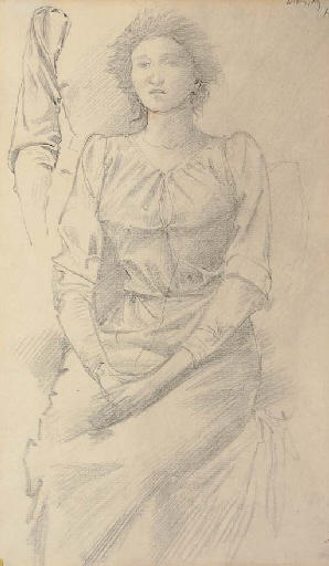 Portrait Of Baronne Madeleine Deslandes, Three-quarter-length — Edward Coley Burne-jones
