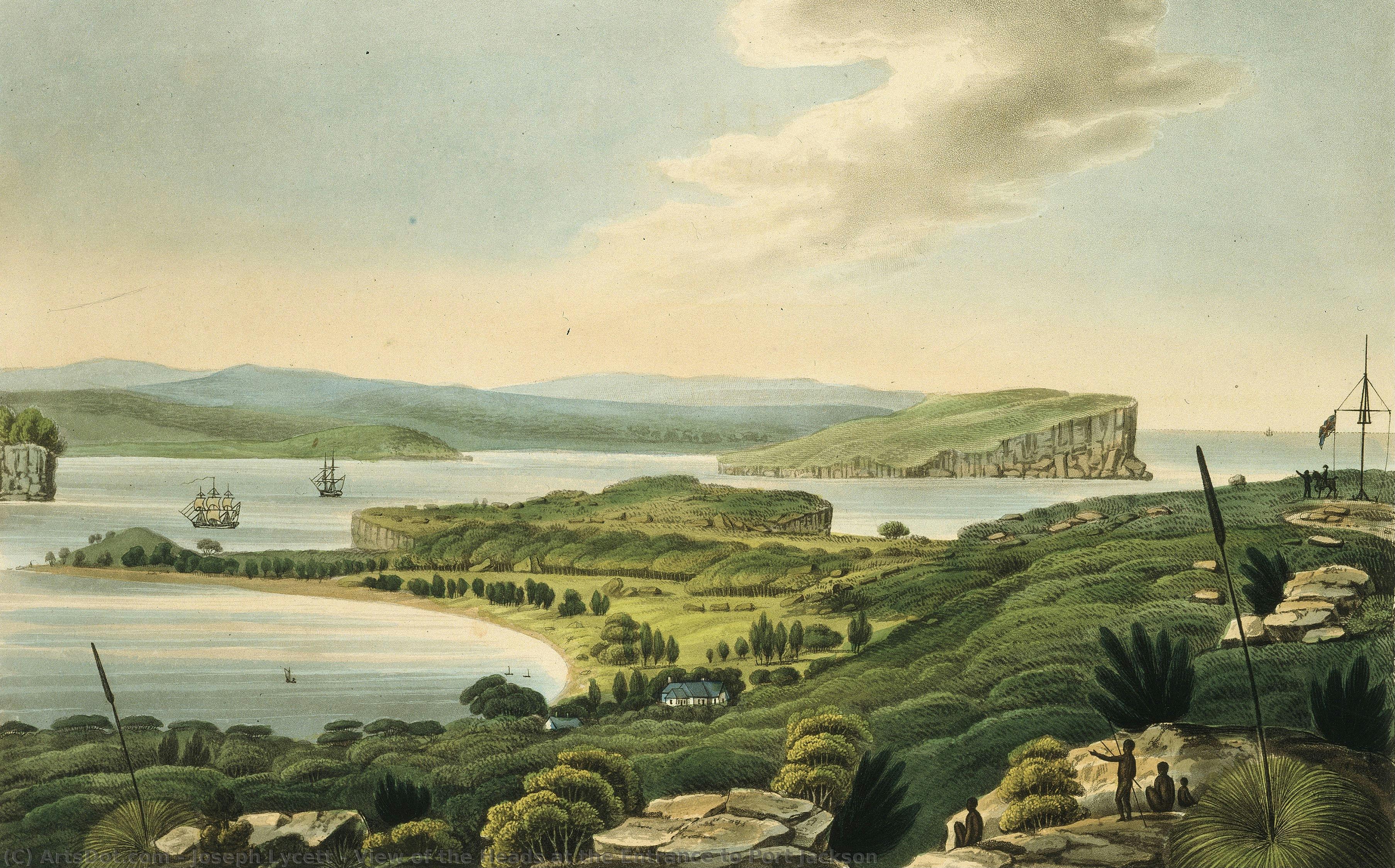 View Of The Heads At The Entrance To Port Jackson — Joseph Lycett