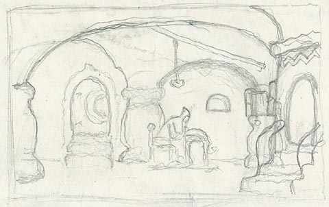 Scenery Sketch For Mussorgsky's Opera ''boris Godunov'' — Nicholas Roerich