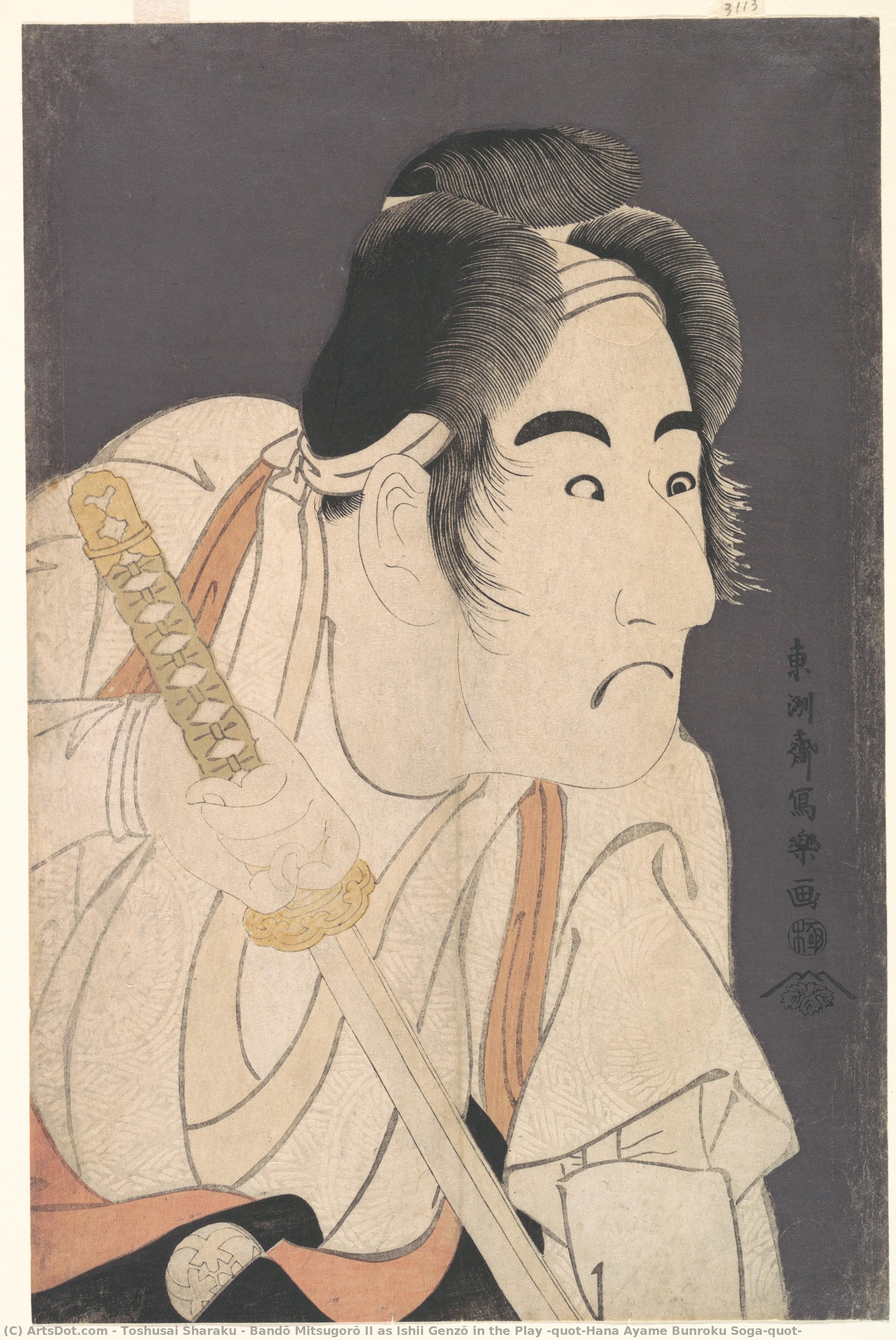 Bandō Mitsugorō Ii As Ishii Genzō In The Play "hana Ayame Bunroku Soga" — Tošusai Šaraku