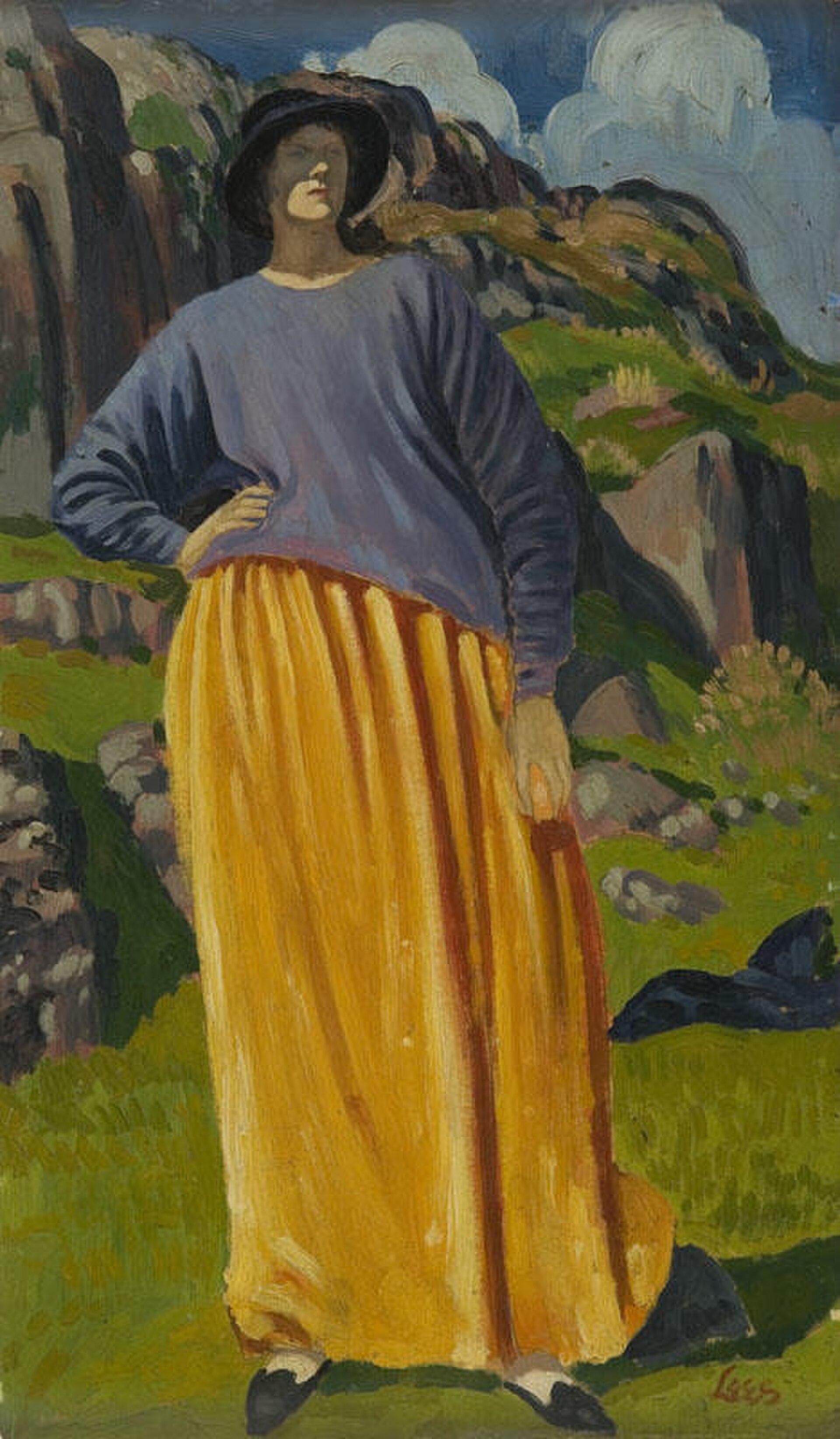 Portrait Of A Lady In A Landscape — Derwent Lees