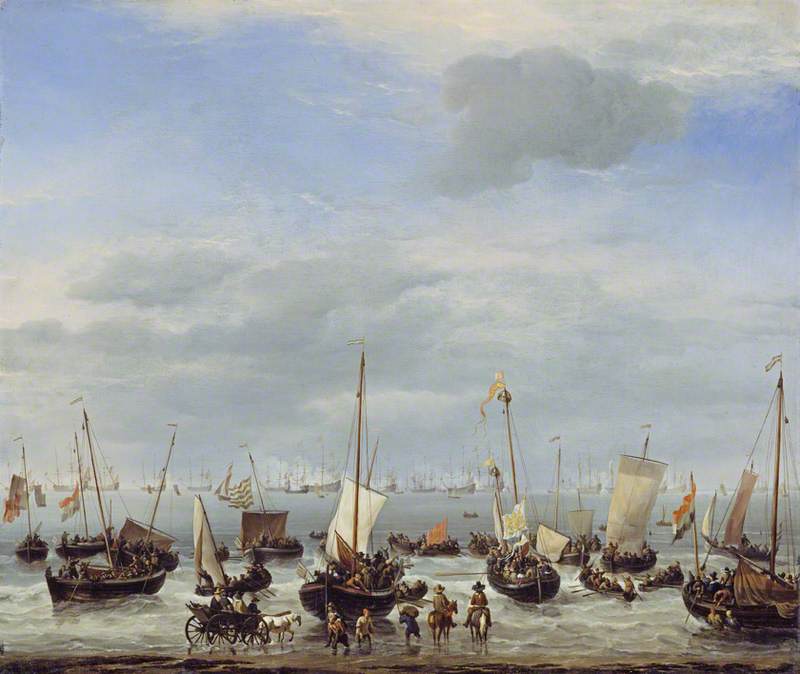 The Embarkation Of Charles Ii At Scheveningen — Willem Van De Velde Der Ältere