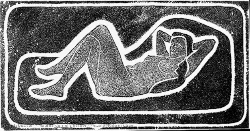 Female Nude In Chair — Maurits Cornelis Escher