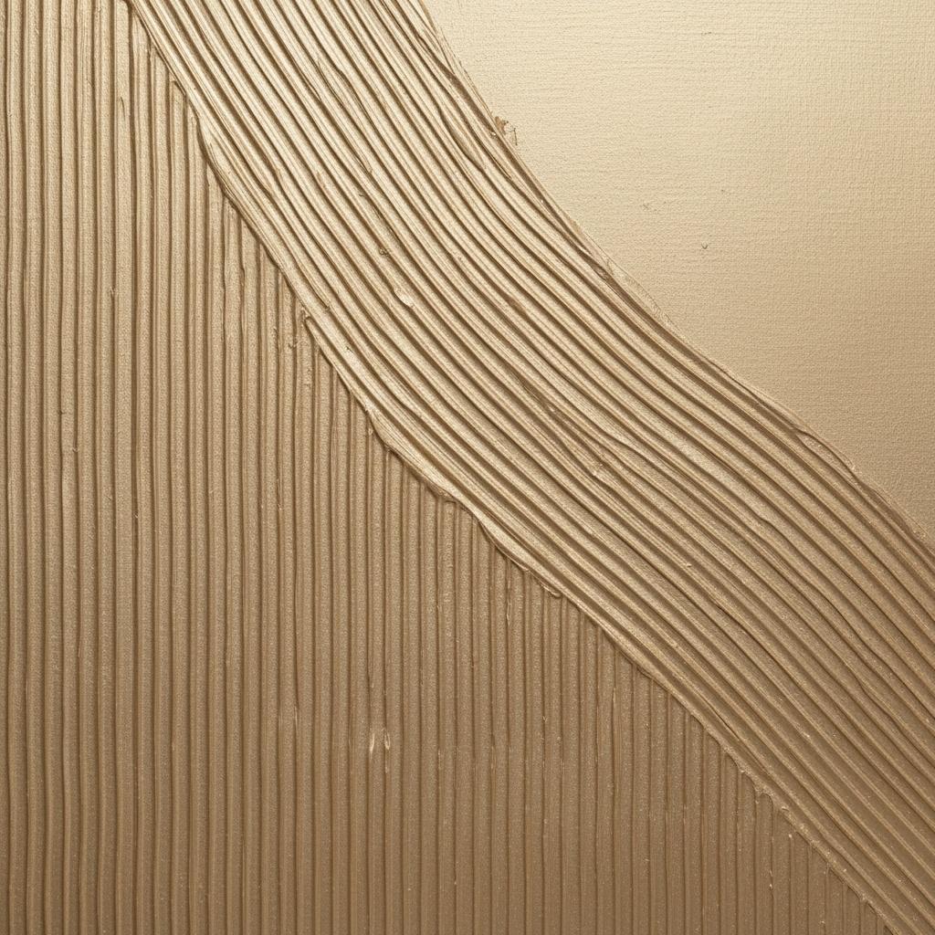 Monolithic Rhythms In Champagne Gold: A Sculptural Study Of Serene Textural Depth — David Moreau