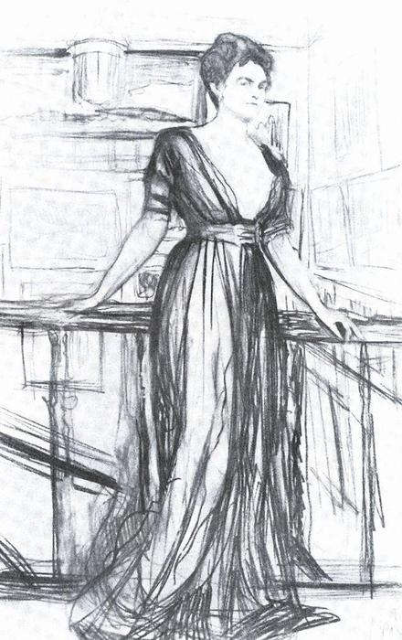 Sketch For A Portrait Of P.i. Scherbatova — Valentin Alexandrovich Serov