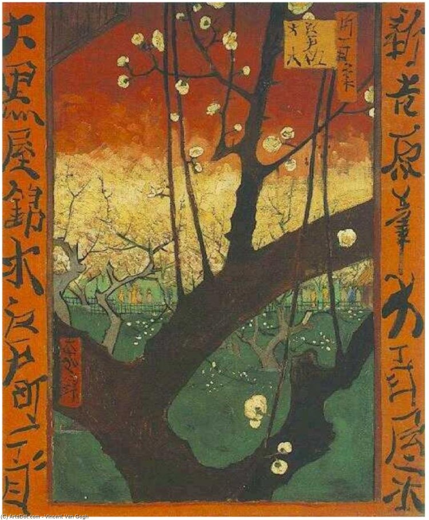 Japonaiserie Flowering Plum Tree After Hiroshige — Vincent Willem Van Gogh