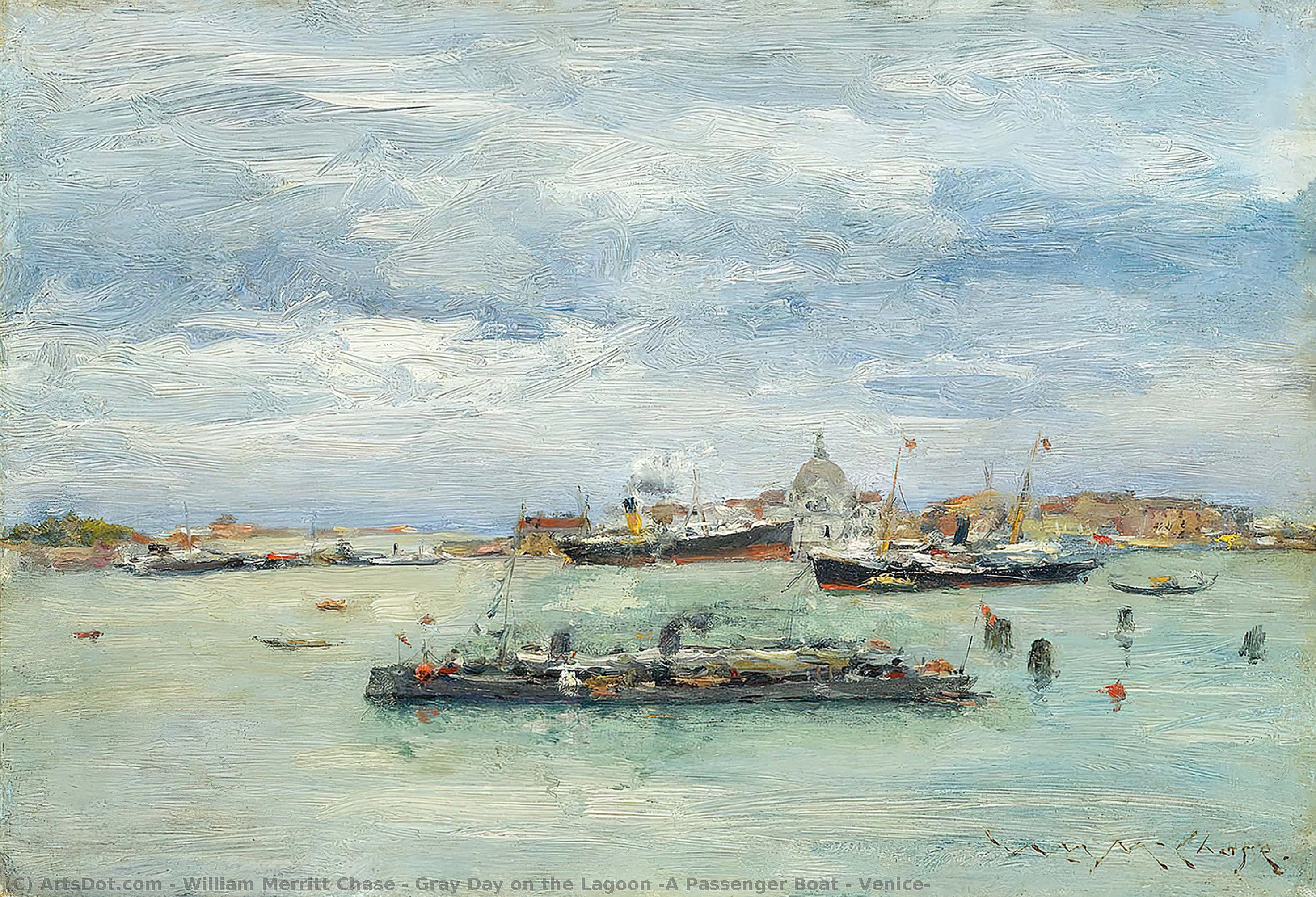 Gray Day On The Lagoon (a Passenger Boat - Venice) — William Merritt Chase