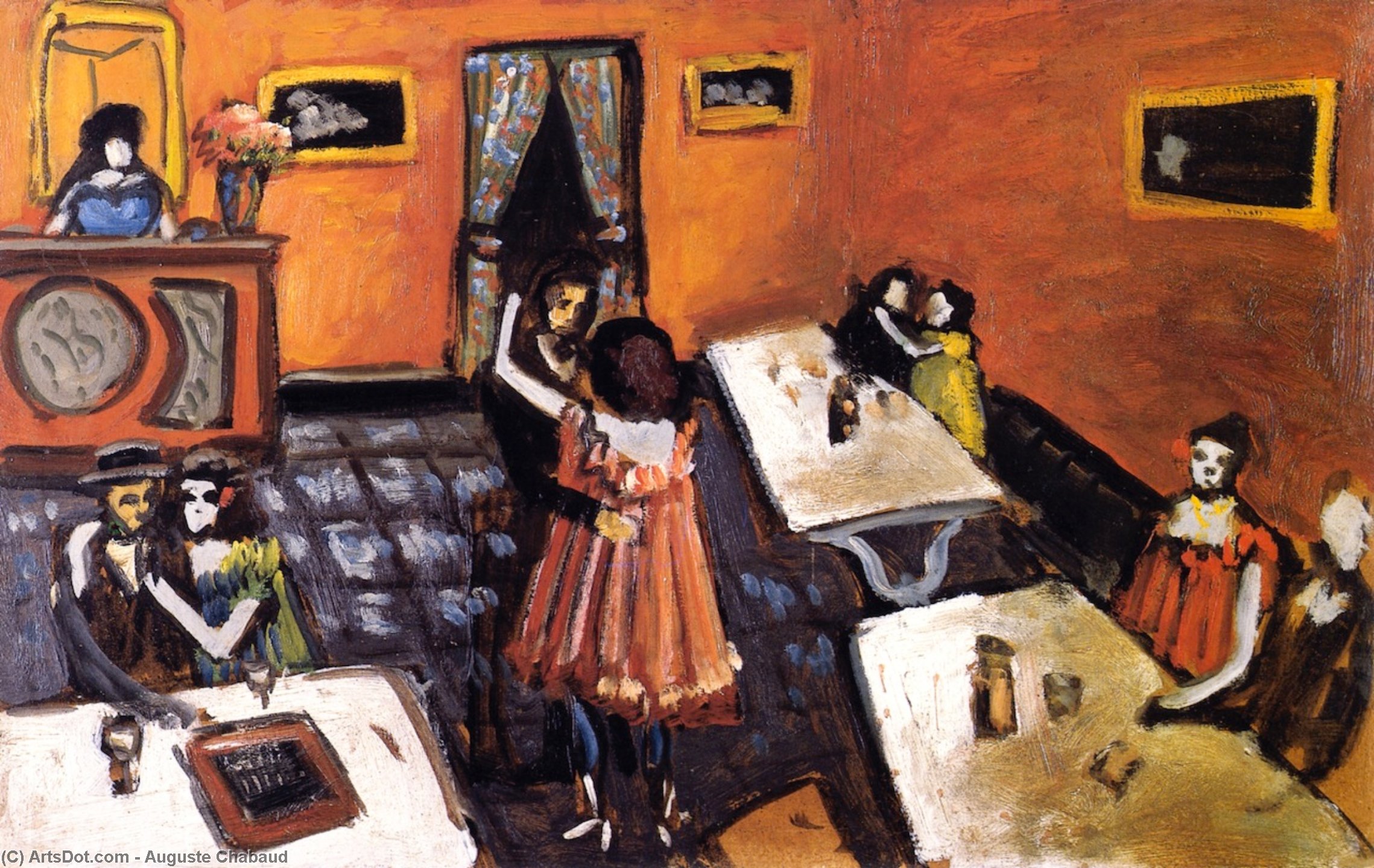Couples In A Bistro — Огюст Шабо
