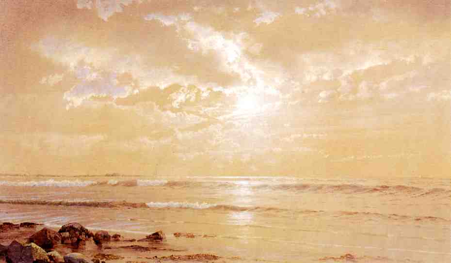On The Beach - Moonlight — William Trost Richards