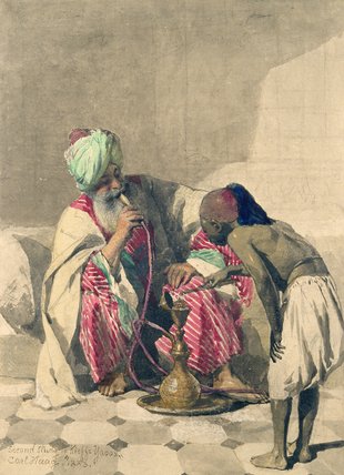 The Nargileh Smoker And His Slave Boy — Carl Haag