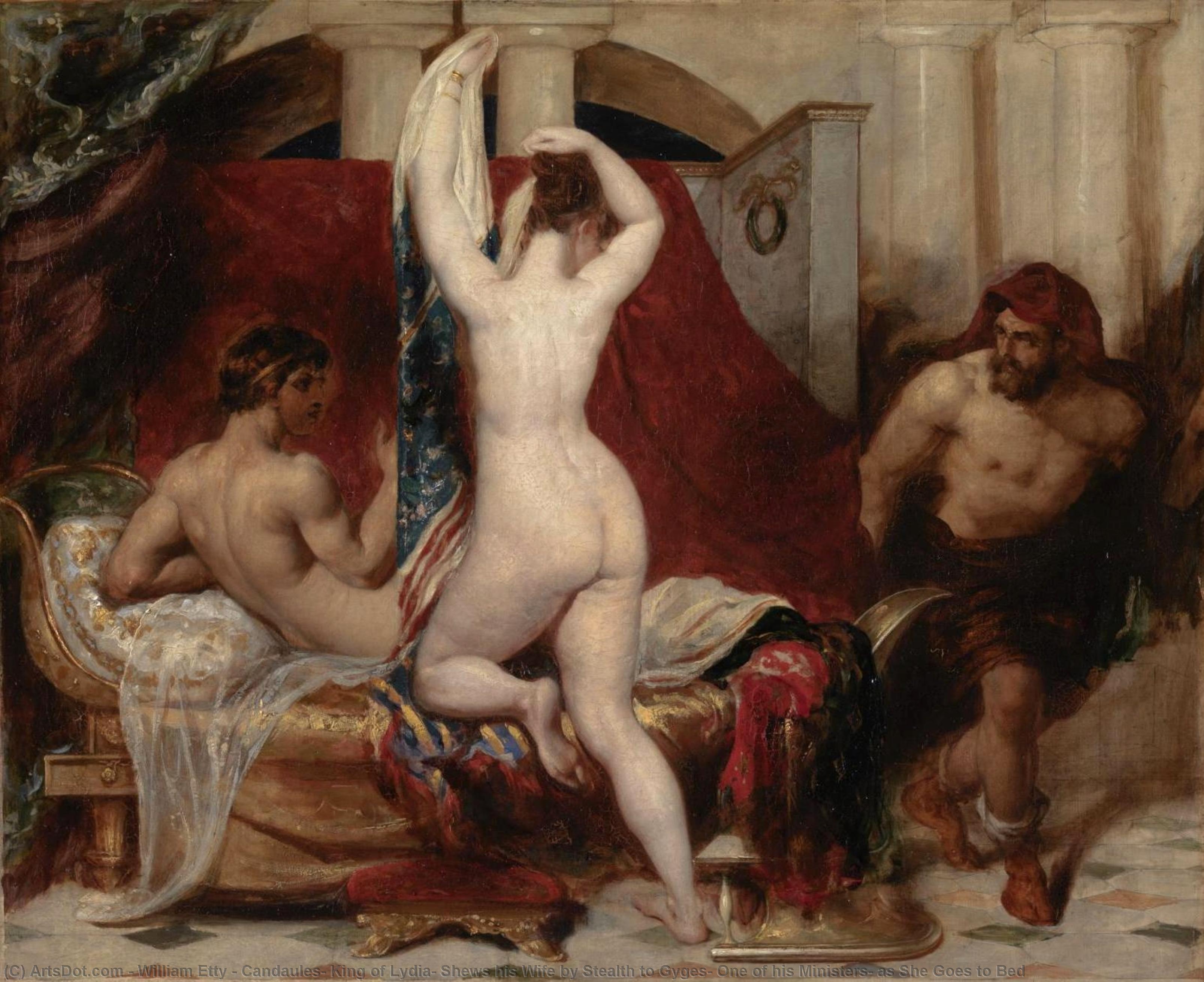 Candaules, King Of Lydia, Shews His Wife By Stealth To Gyges, One Of His Ministers, As She Goes To Bed — William Etty