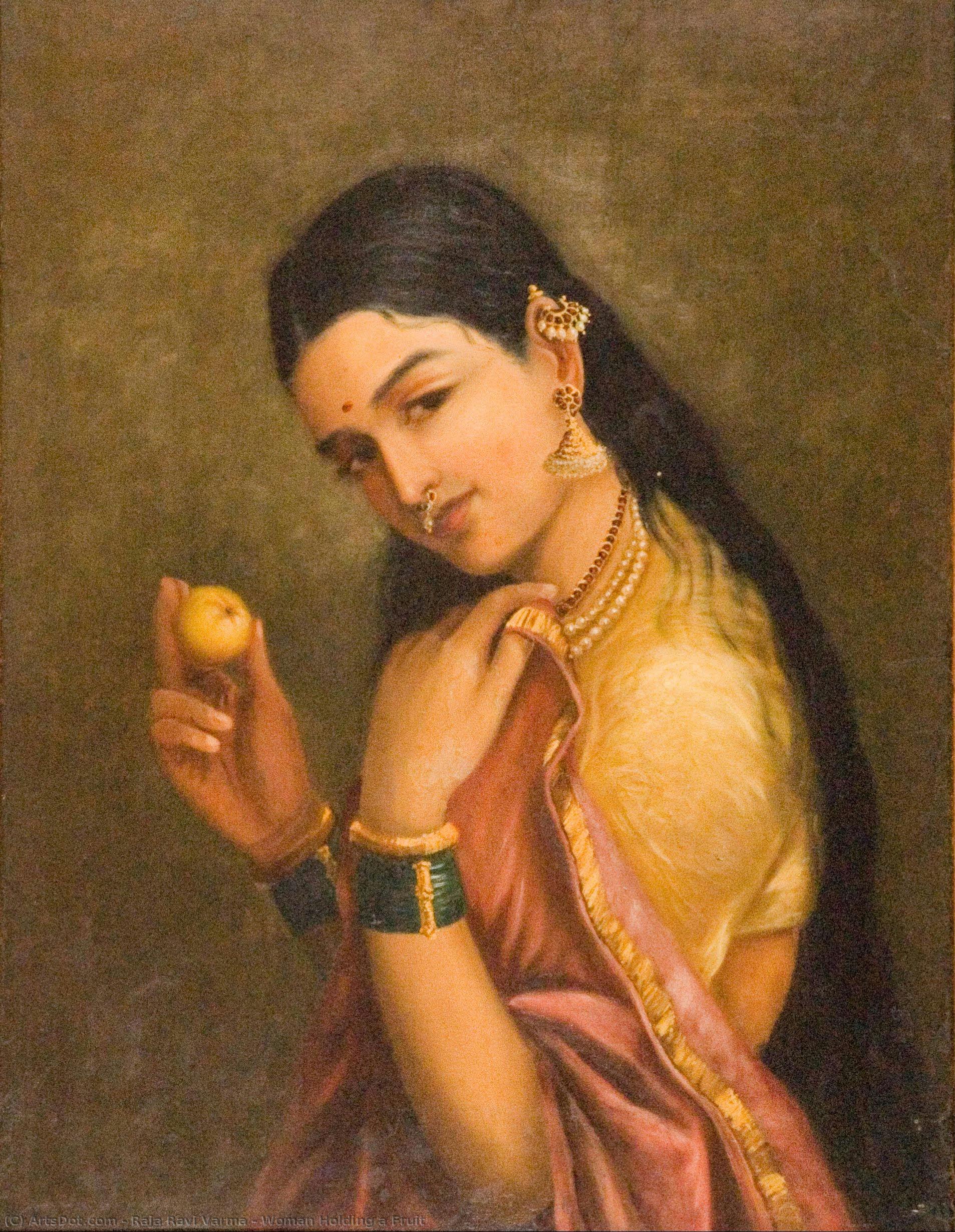 Woman Holding A Fruit — Raja Ravi Varma