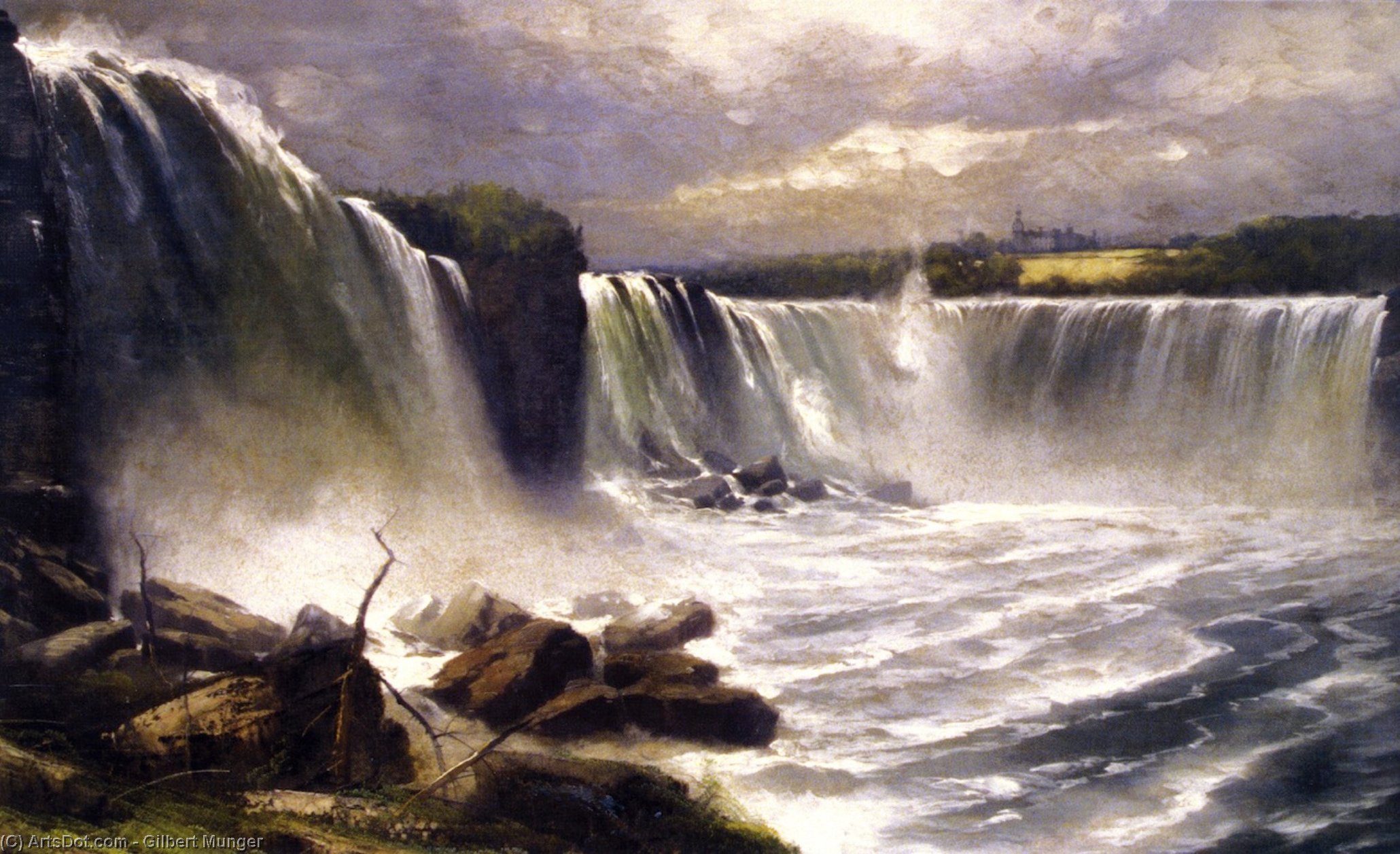 Niagara Falls Showing The Canadian And American Views — Gilbert Munger