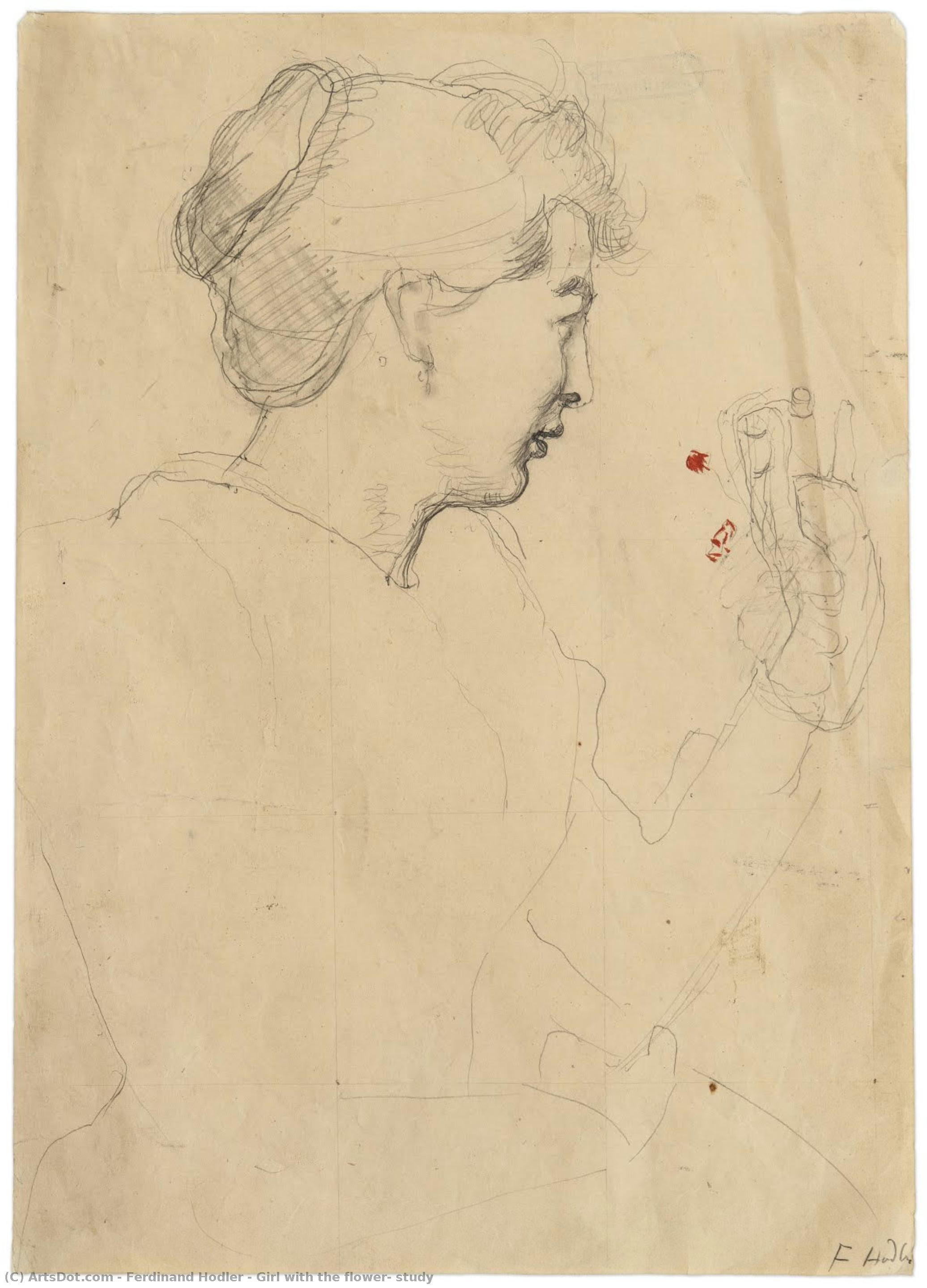 Girl With The Flower, Study — Ferdinand Hodler