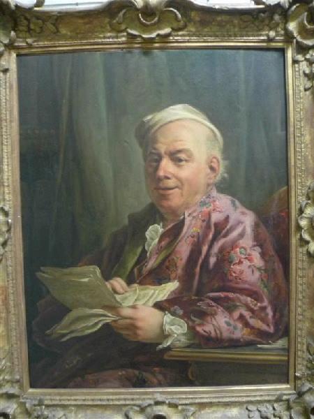 Portrait D'homme Assis À Sa Table De Travail — Jean-bernard Restout