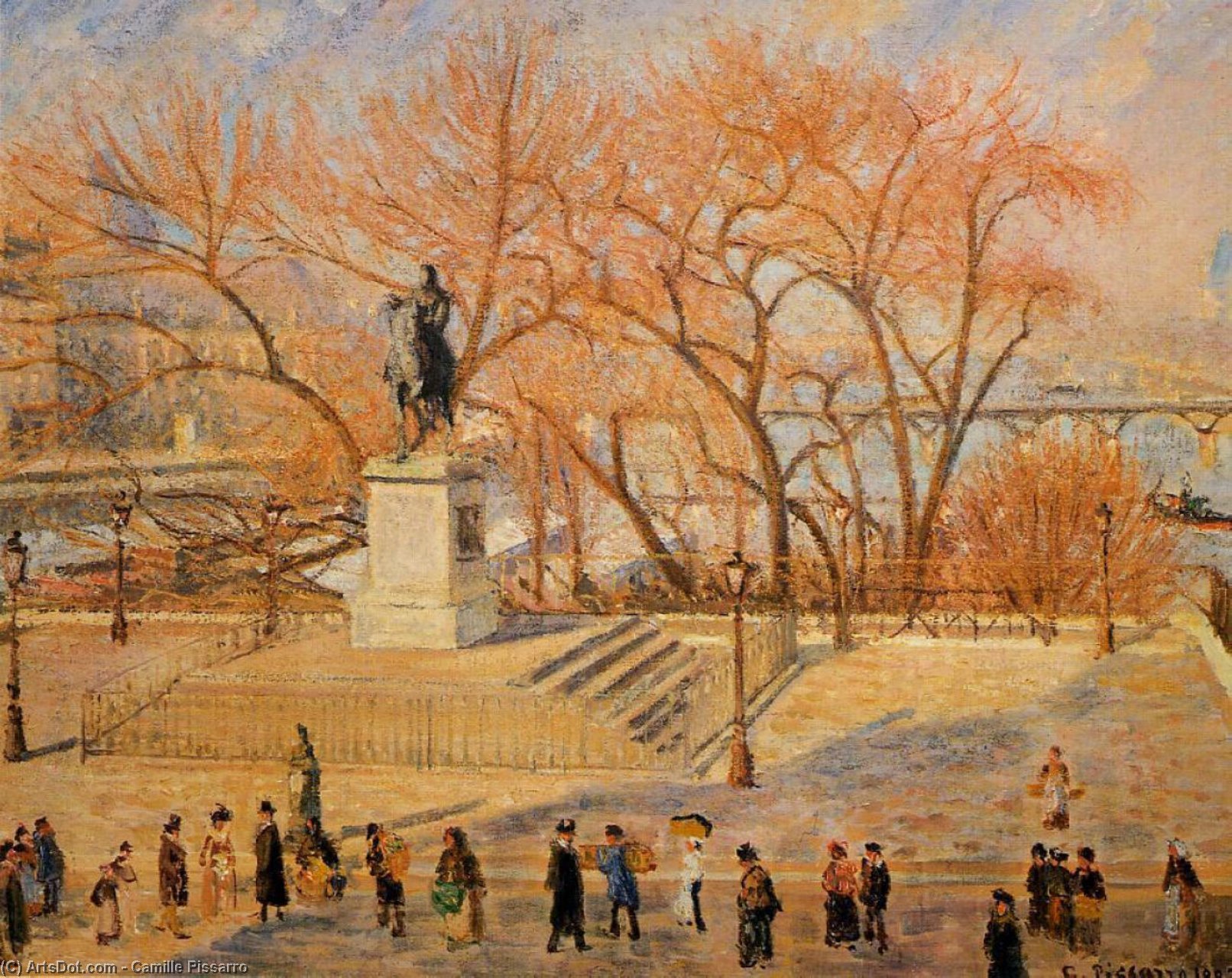Square Du Vert-galant: Mañana Soleada — Camille Pissarro