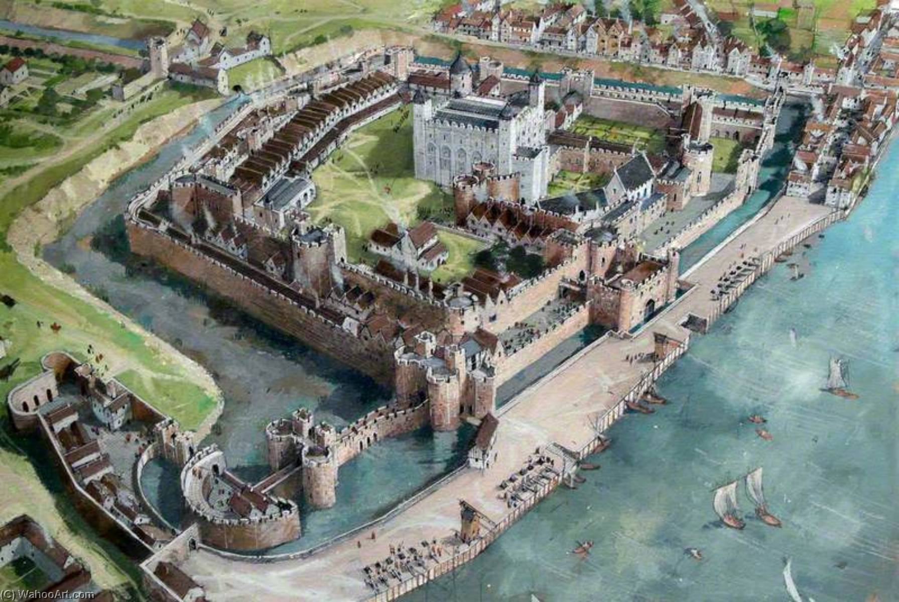 Artist's Impression Of The Tower Of London Site, 1547 — Ivan Lapper