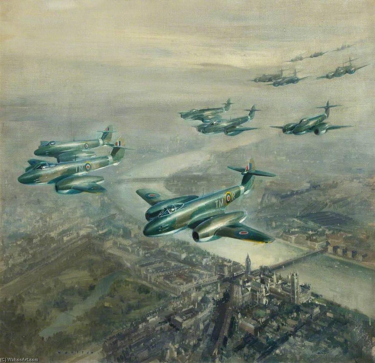 Meteor Mk 1s In Fly Past Over Central London — Frank Wootton