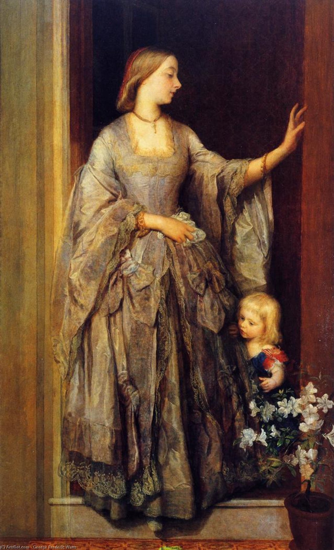 Lady Margaret Beaumont And Her Daughter — George Frederic Watts