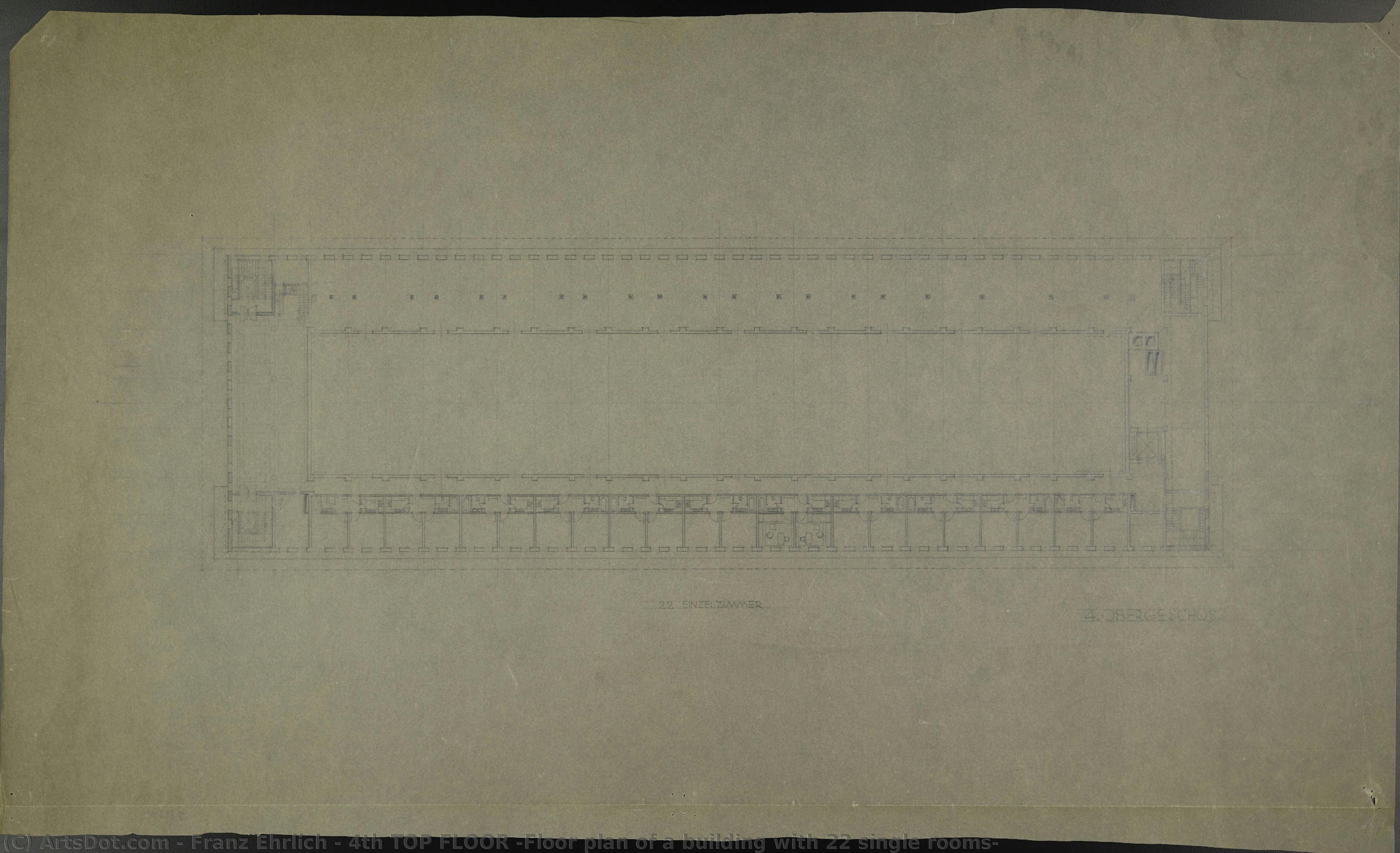 4th Top Floor (floor Plan Of A Building With 22 Single Rooms) — Franz Ehrlich