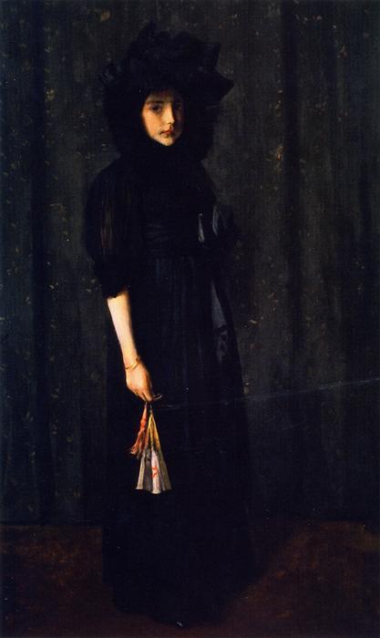 Little Miss C. (also Known As Young Girl In Black,portrait Of Young Miss C.) — William Merritt Chase