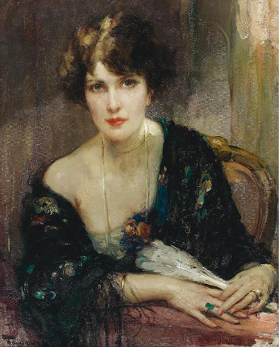 Jeune Elegante A L.eventail — Fernand Toussaint