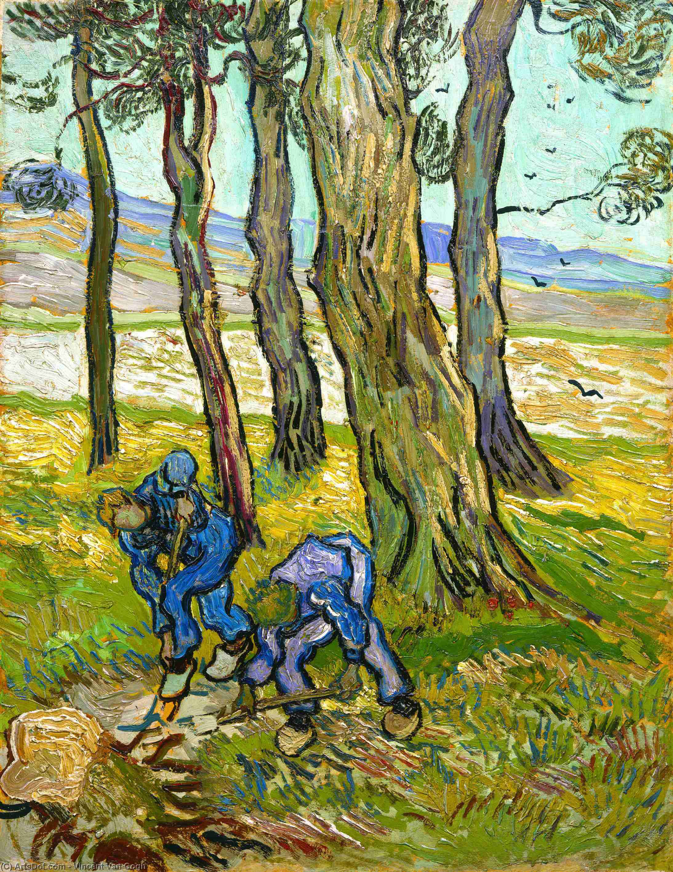 Two Diggers Among Trees — Vincent Willem Van Gogh