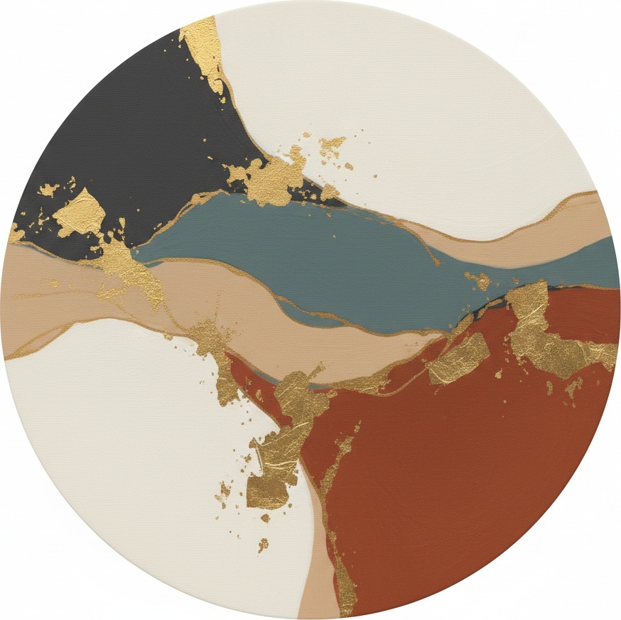Primordial Echoes: An Organic Convergence Of Earthy Strata And Gilded Fragments — Laurent Fabre
