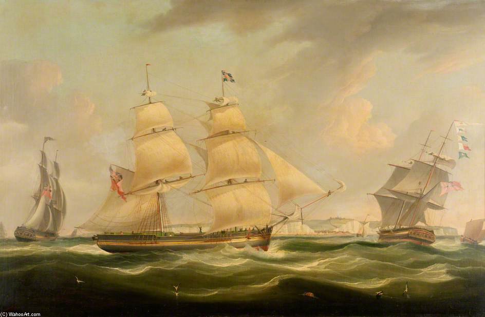 Shipping, Three Masted, Off Dover — William John Huggins