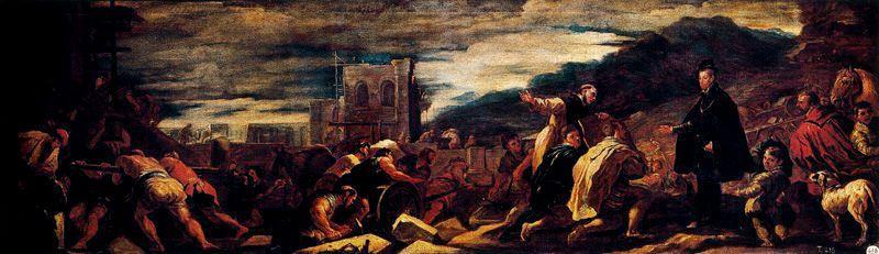 Felipe Ii With His Architects Inspections The Escorial — Luca Giordano