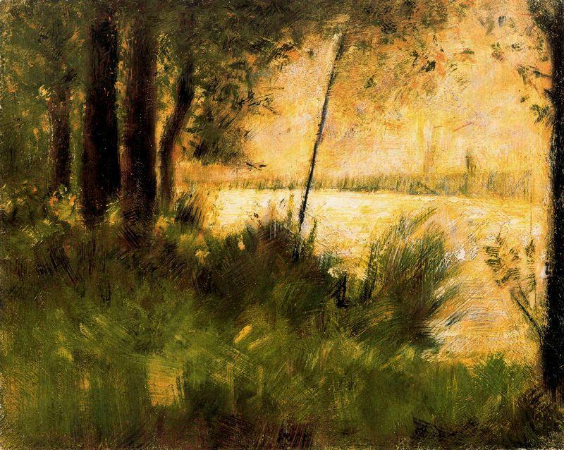 Grassy Riverbank — Georges Pierre Seurat