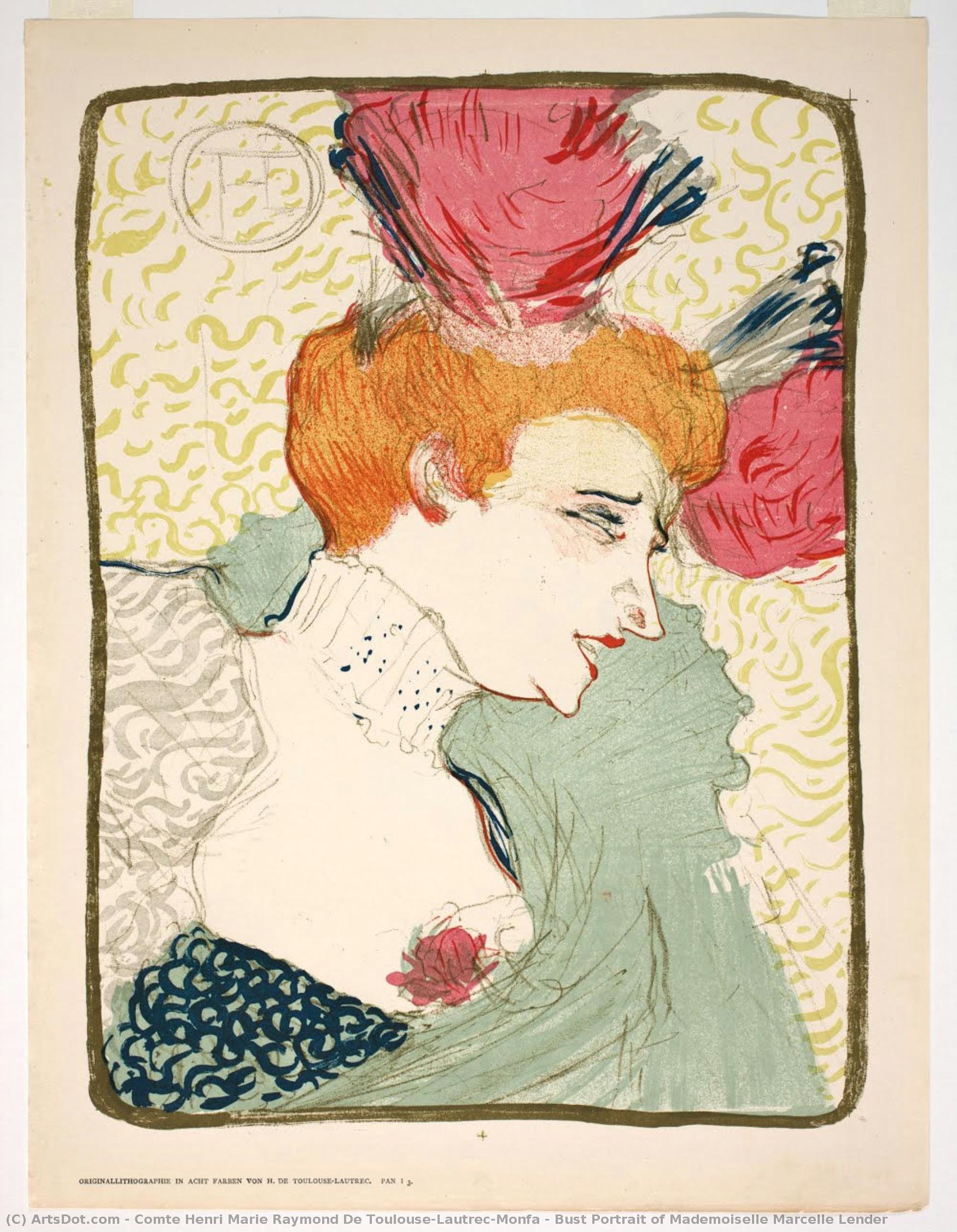 Bust Portrait Of Mademoiselle Marcelle Lender — Henri De Toulouse-lautrec