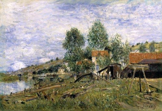 The Boatyard At Saint Mammes — Alfred Sisley